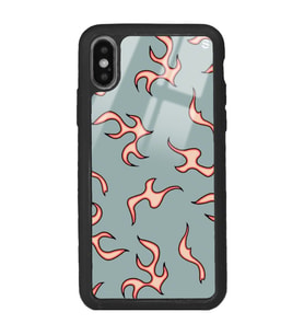 iPhone X Retro Alev Tasarımlı Glossy Telefon Kılıfı