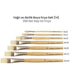 Yağlı ve Akrilik Boya Fırça Seti (14) 258 Seri Keçi Kılı Fırça