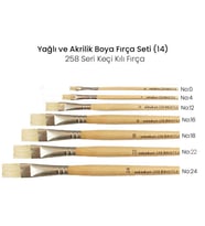 Yağlı ve Akrilik Boya Fırça Seti (14) 258 Seri Keçi Kılı Fırça