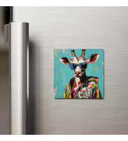 Okapi - Okapi - Güneş Gözlüklü Style - Buzdolap Magneti - 9x9 Cm
