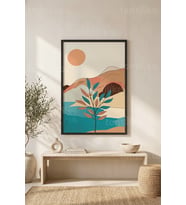 Minimalist Doğa Manzarası 1. Kalite Ahşap Çerçeveli Tablo