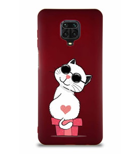 Xiaomi Redmi Note 9 Pro Soft Premier Kapak Coolcat Tasarımlı Silikon Kılıf - Mürdüm (Şeffaf)