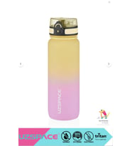 Uzspace 800ml -yeni Ebat-çift Renk Motivasyon Tritan Su Matarası Softtouch (Sarı-Pembe)