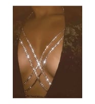 Sexy Dekolte İçin Zincir Kolye, Taşlı Vücut Zinciri