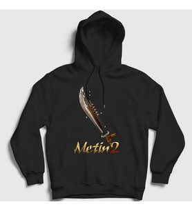 Presmono Unisex Siyah Essential Oyun Metin2 Kapüşonlu Sweatshirt 521593tt