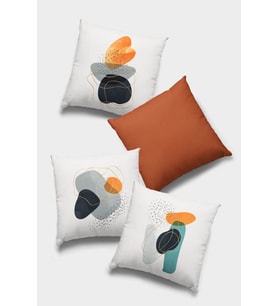 Turuncu Modern Çift Taraflı 4'lü Set Kırlent Kılıfı 4KR054