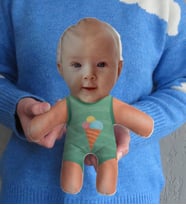BK Gift Kişiye Özel Eğlenceli Surat Bebek Yastık-3