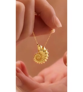Üç Boyutlu Saylangoz Kabuğu 925 Ayar (Gold)