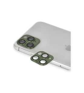iPhone 11 Pro Max Pers Alüminyum Kamera Lens - Yeşil