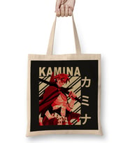 Kamina - Vintage Bez Çanta Uzun Saplı