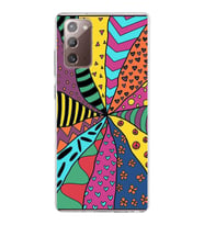 PrintiFy Samsung Galaxy Note 20 ile Uyumlu 1mm Slim Fit Retro Colors 4 Baskılı Şeffaf  Kılıf