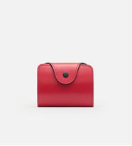 MAFİ Unisex Kartell Hakiki Deri Kompakt Akordeon Kartlık (Kırmızı)