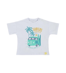 Civil Baby Surfers Paradise Baskılı 6-18 Ay Tişört - Beyaz