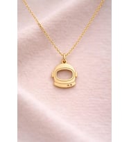 Kişiye Özel Astronot Kaskı Kolye 925K Gümüş (Gold)