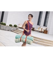 EVERLUXE 43909 Lüks Kumaş Kaplı Hamak Havuz Şezlongu, Taşıma Askısıyla Birlikte 1.22m x 65cm x 15cm