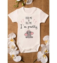 Kız Ekru Bebek I'm Pretty Baskılı Çıtçıtlı Body 5009