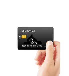 Cat Card Black - Siyah Kedi Kartı Temalı Parlak Kredi/Banka Kart Kaplama Sticker