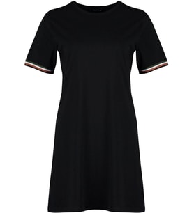 Moda Slim Casual Günlük Süprem Örme V Yaka Kısa Kol Shift Midi Boy Büyük Beden Elbise