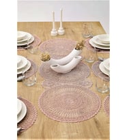Yemek Masası Örtüsü Runner ve Supla - 1 Runner-6 Supla Pudra