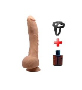 Belden Bağlamalı 27 cm Gerçekçi Kalın Dildo Penis - Jack