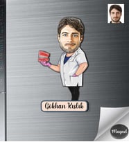 Kişiye Özel Dişci Doktor Erkek Ahşap Magnet -3
