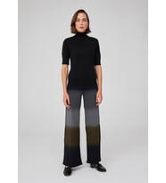 Peraluna BETTY BLOUSE Balıkçı Yaka Kısa Kollu İnce Basic Kadın Triko Bluz - Siyah