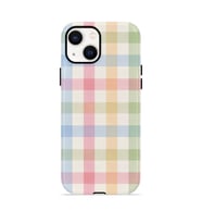 iPhone 15 Vorian Çift Katmanlı MagSafe Kılıf Pastel Gingham