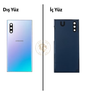 Samsung Note 10 Plus Mavi Arka Pil Kapağı Batarya Kapağı Lazer Kesim Back Cover