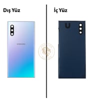Samsung Note 10 Plus Mavi Arka Pil Kapağı Batarya Kapağı Lazer Kesim Back Cover
