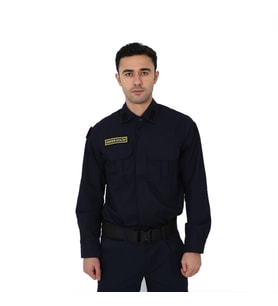 Jandarma Asayiş Asker Gömleği, Lacivert Uzun Kollu Askeri Gömlek
