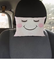 BK Gift Kişiye Özel İsimli Emoji Tasarımlı Dikdörtgen Araç Koltuk Yastığı-3