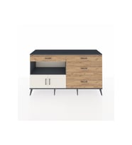Hyperion Konsol Tek Raflı 4 Çekmeceli 2 Kapaklı 176x44x99 Antrasit-Aytaşı/Çam