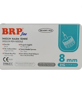 BRP Fine İnsülin Kalem İğnesi 31G 0.25 x 8 mm 100'lü 1 kutu