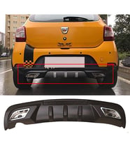 Dacia Sandero Difüzör Difizör Siyah + Kare Egzoz Görünüm C Tip