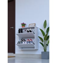 Eliusta Narel Beyaz Renk Kapı Önü Ayakkabılık 72 cm Genişlik Dış Mekan Asma Ayakkabılık 72 x 78 x 26 cm