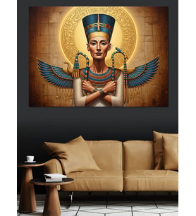 Mısır Kraliçesi Nefertiti Heykeli Dekoratif Kanvas - Mdf Ahşap Tablo