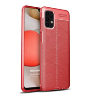 Microsonic Samsung Galaxy A32 4G Kılıf Deri Dokulu Silikon Kırmızı