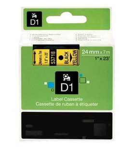 Dymo 53718 Sarı Üzerine Siyah Muadil Etiket