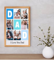 BK Gift Kişiye Özel Dad Temalı Dekoratif Retro Ahşap Çerçeveli Tablo 40x25cm-1