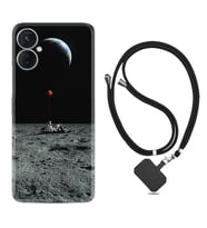 Tecno Spark 9T Kılıf Silikon Boyun Askılı İpli Desenli Silikon Astronoot Red Baloon 1608