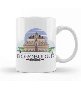 Borobudur Mahayana Buddhist Java Temple Kupa Bardak Porselen
