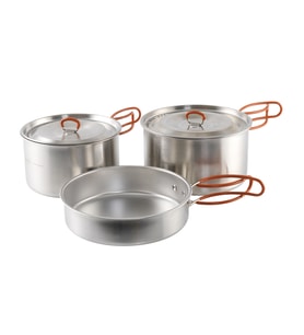 Easy Camp Moss Tour Cook Set XL Paslanmaz Tencere Tava Çelik Kamp Yemek Seti