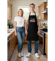 Unisex Mutfak Önlüğü İtalyan Pizza Baskılı Rahat Kesim Boyundan Askılı Cepli Günlük Aşçı Modern