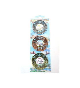 Kişiye Özel İstanbul Temalı Metal Magnet 3'Lü Set