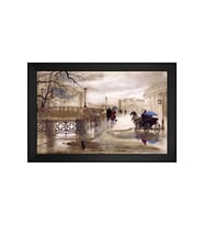 Manzara Temalı Kanvas Tablo 50 x 70 cm Siyah Çerçeve