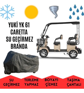 Yuki YK-61 Caretta Kabinli 3 Tekerlekli Motor Brandası Su Geçirmez