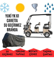 Yuki YK-61 Caretta Kabinli 3 Tekerlekli Motor Brandası Su Geçirmez