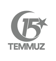 15 Temmuz  Sticker 17x17 Cm Gri