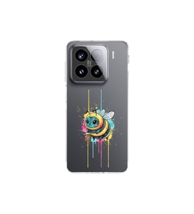 Xiaomi Mi 14 ile uyumlu Splash arı tasarımlı şeffaf silikon kılıf