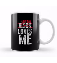 Funny Satanic Satan Loves Me Lucifer Gift Idea Kupa Bardak Porselen